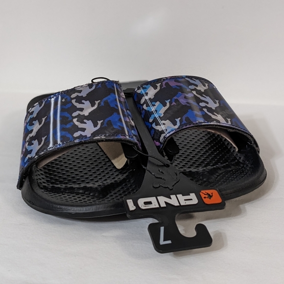 NWT Size 7 Men's Crossover Lenticular Basketball Sport Print Slide Sandals - Picture 5 of 5